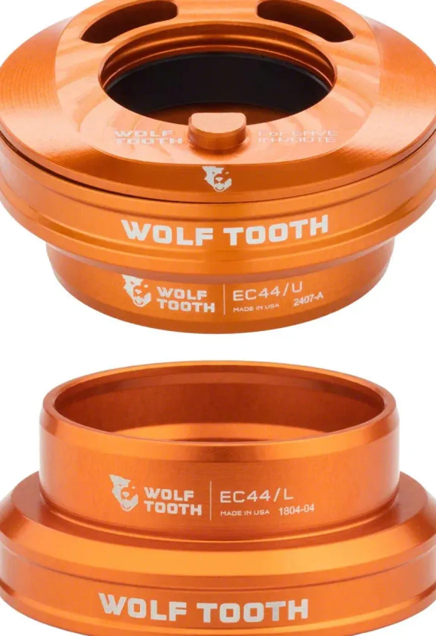 Wolf Tooth Premium Internal Headset - EC44 Upper / EC44 Lower For Enve In-Route System Only Orange