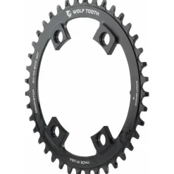 Wolf Tooth Shimano 110 Asymmetric BCD Chainring, 4-Bolt, Drop-Stop, For Shimano Cranks, Black