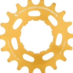 Wolf Tooth Single Speed Aluminum Cog - 18t Compatible with 3/32" Chains Gold