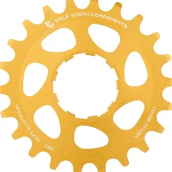 Wolf Tooth Single Speed Aluminum Cog - 22t Compatible with 3/32" Chains Gold