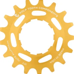 Wolf Tooth Single Speed Aluminum Cog - 17t Compatible with 3/32" Chains Gold