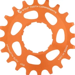 Wolf Tooth Single Speed Aluminum Cog - 20t Compatible 3/32" Chains Orange