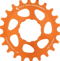 Wolf Tooth Single Speed Aluminum Cog - 22t Compatible 3/32" Chains Orange