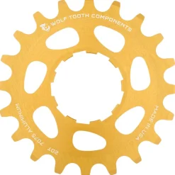 Wolf Tooth Single Speed Aluminum Cog - 20t Compatible with 3/32" Chains Gold