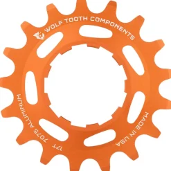 Wolf Tooth Single Speed Aluminum Cog - 17t Compatible 3/32" Chains Orange