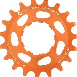 Wolf Tooth Single Speed Aluminum Cog - 19t Compatible 3/32" Chains Orange