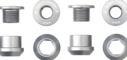 Wolf Tooth 1x Chainring Bolt Set - 6mm Dual Hex Fittings Set/4 Raw Silver