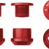 Wolf Tooth 1x Chainring Bolt Set - 6mm Dual Hex Fittings Set/5 Red