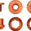 Wolf Tooth 1x Chainring Bolt Set - 6mm Dual Hex Fittings Set/5 Orange