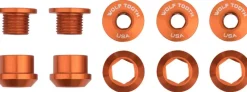 Wolf Tooth 1x Chainring Bolt Set - 6mm Dual Hex Fittings Set/5 Orange