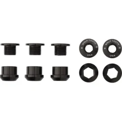 Wolf Tooth 1x Chainring Bolt Set - 6mm Dual Hex Fittings Set/5 Black